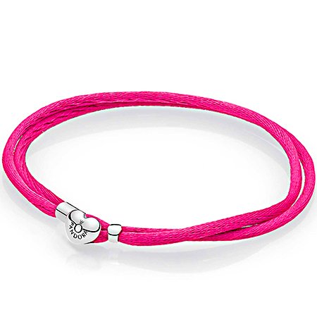 Текстильний браслет Pandora рожевий 590749CPH-S