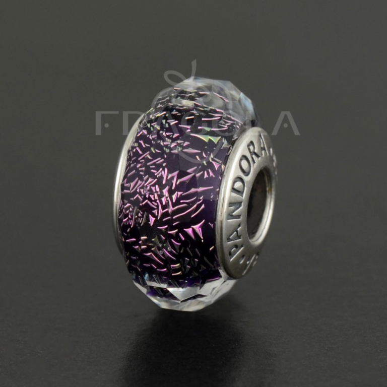Мурано Pandora З темно-фіолетового скла