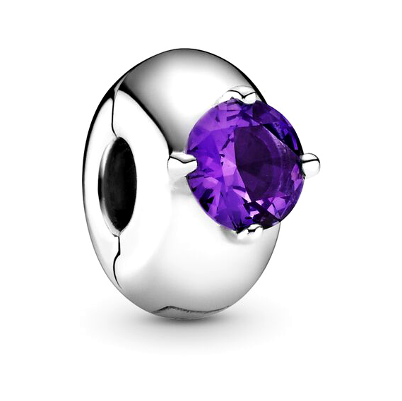 Шарм-кліпса Пурпурний круглий солітер 799204C02