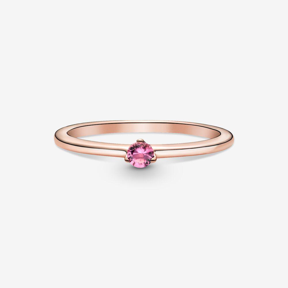 Каблучка Rose Солітер з рожевим каменем