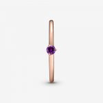 Каблучка Rose Солітер з пурпурним каменем