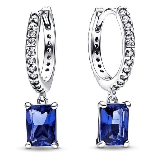 Сережки З синім кристалом та прозорими камінцями 292381C01