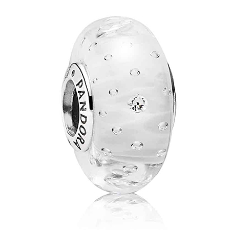 Мурано Pandora - "Белое стекло" 791617CZ