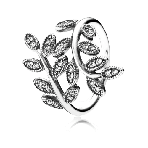 Кольцо Сверкающие листья 190921CZ