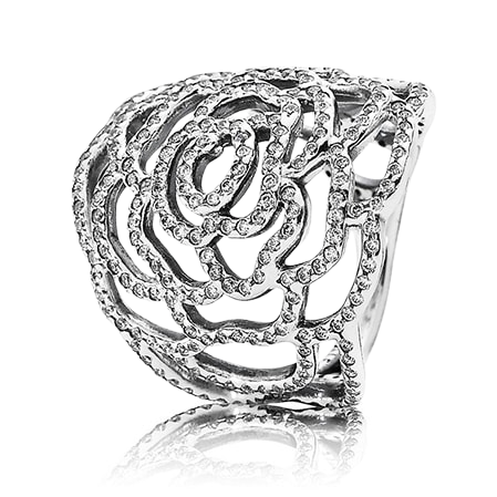 Кольцо Сияющая роза 190950CZ