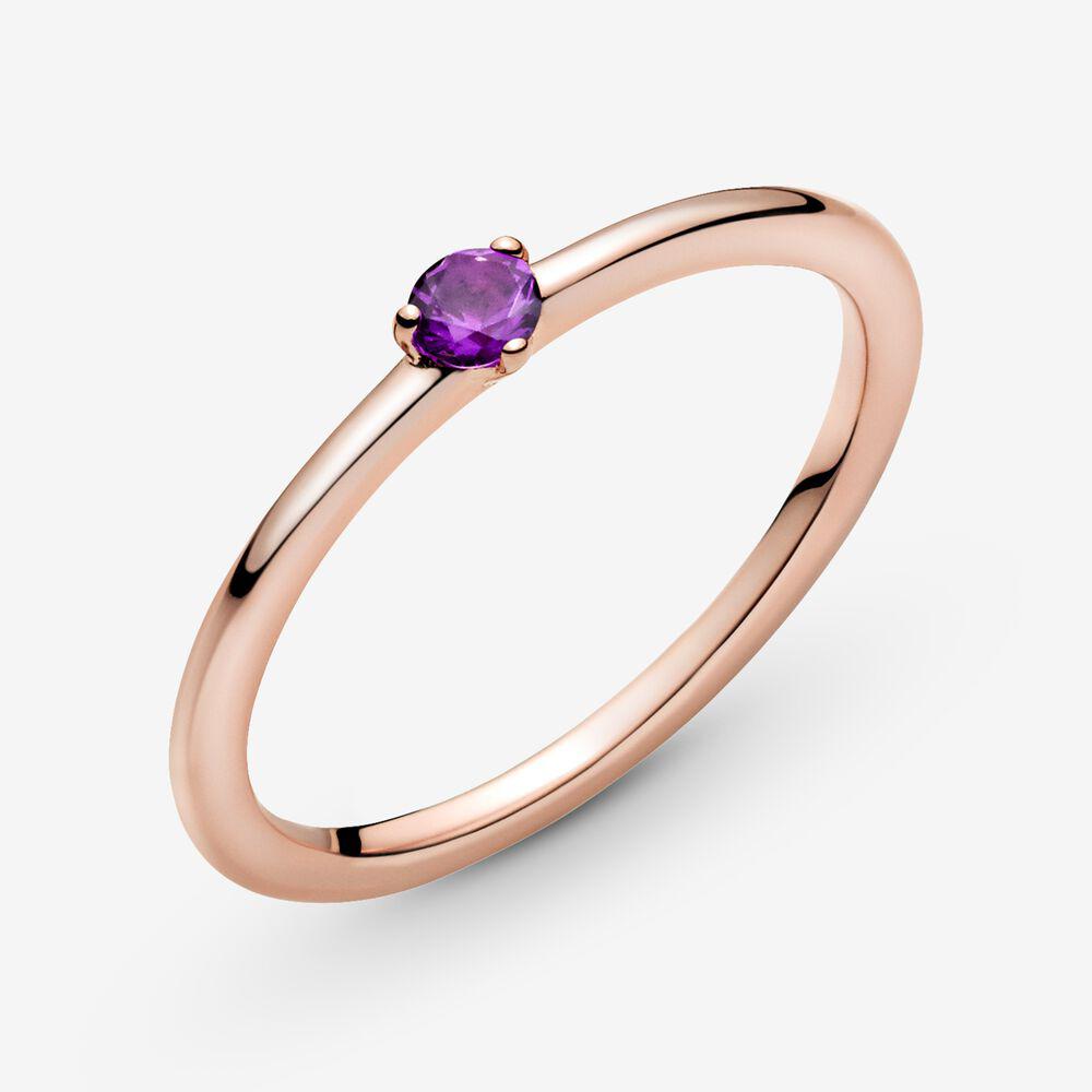 Кольцо Rose Солитер с пурпурным камнем